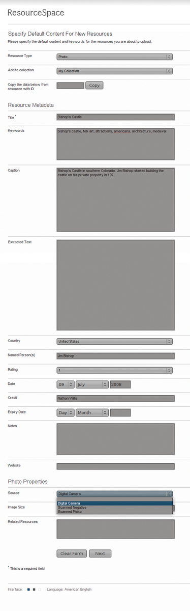 Figure 3: ResourceSpace