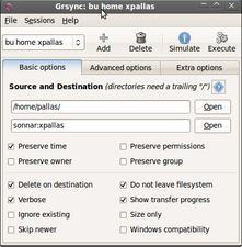Grsync screenshot