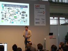 Jim Zemlin at his talk at CeBIT 2010.