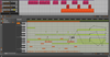 Figure 6: It is possible to draw parameter curves (e.g., the pitch here) for each individual note on MIDI tracks, even on different tracks at the same time in layer mode.