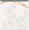 Figure 4: Your app will show the position of your phone on a map. As it moves, the red circle will follow it around.