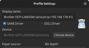 Figure 1: Select your device in Profile Settings.