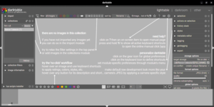 Figure 1: The main window of darktable upon launch.