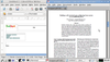Figure 13: LibreOffice (left) and Adobe Reader (right) running in Knoppix. Note that the proprietary Adobe Reader is not usually part of the Knoppix distribution.