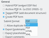 Figure 1: The four PDFs that LibreOffice supports.